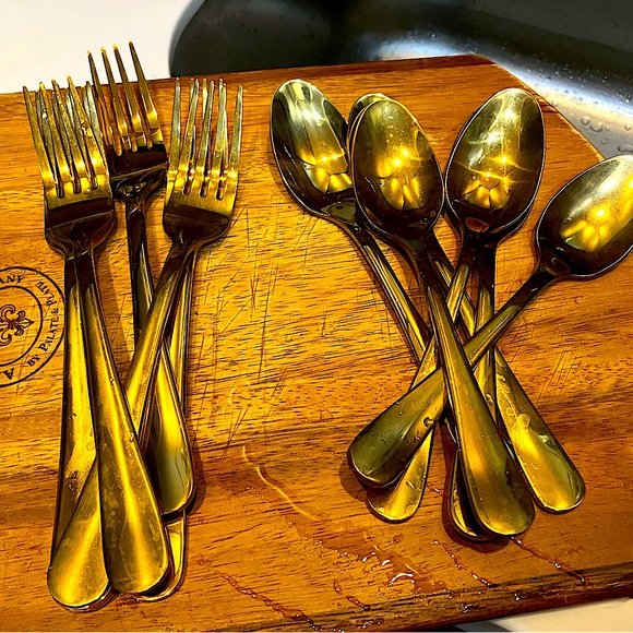 Elegant Gold Flatware Set - like new barely used